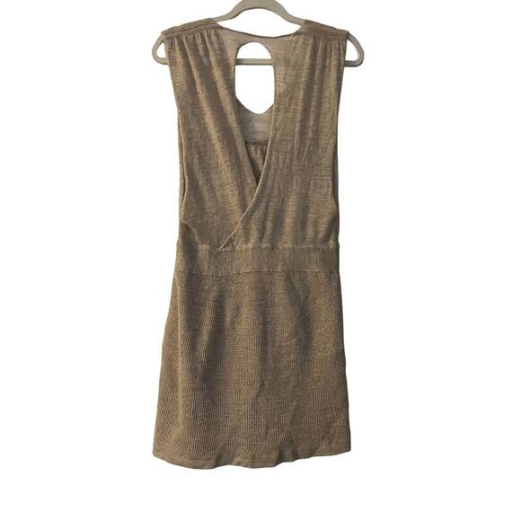 Sita Murt Tan Linen Blend Knit Sleeveless Dress Sz 40/6 - Picture 5 of 6